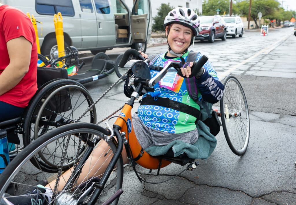 Kristine at staging area for El Tour de Tucson